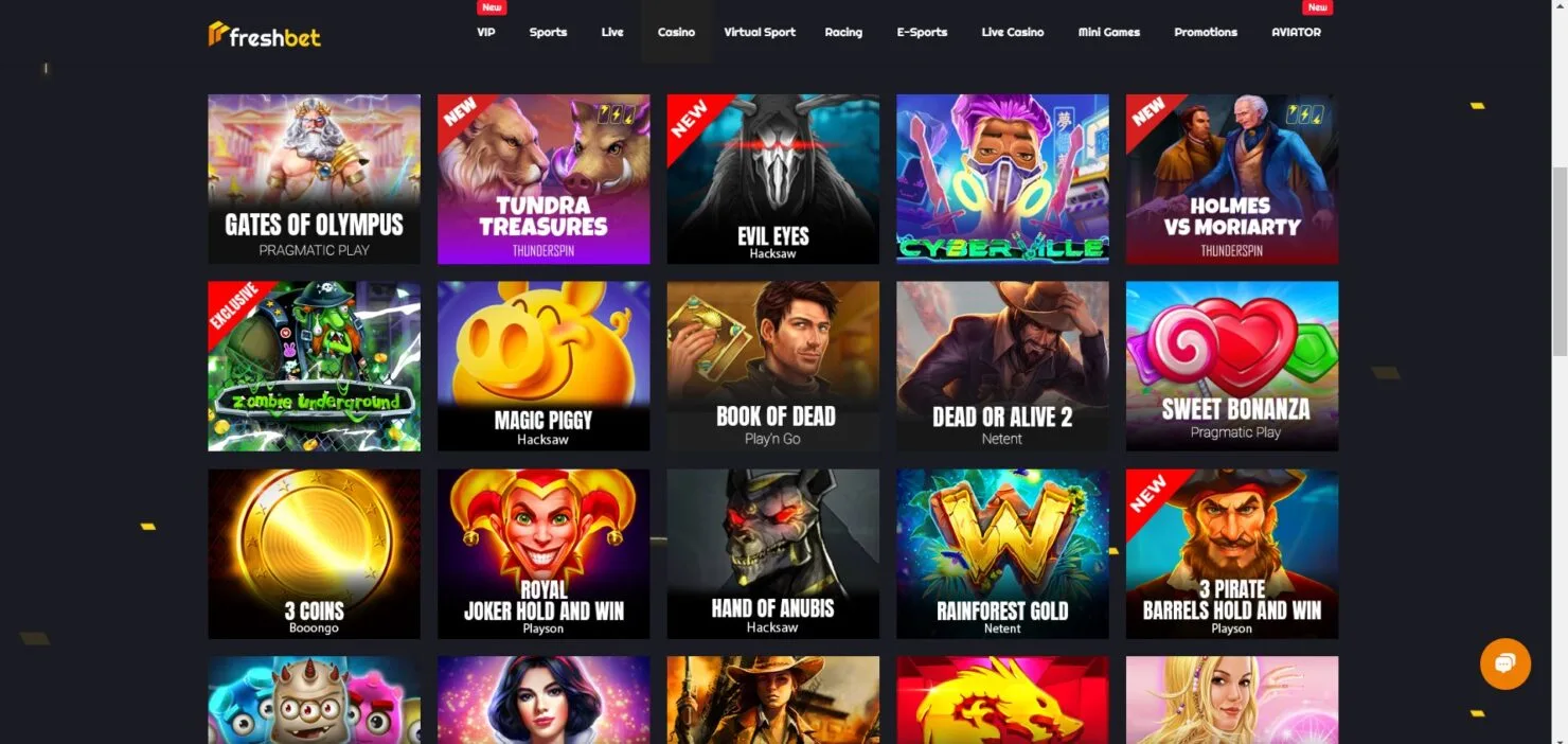 Freshbet Casino games