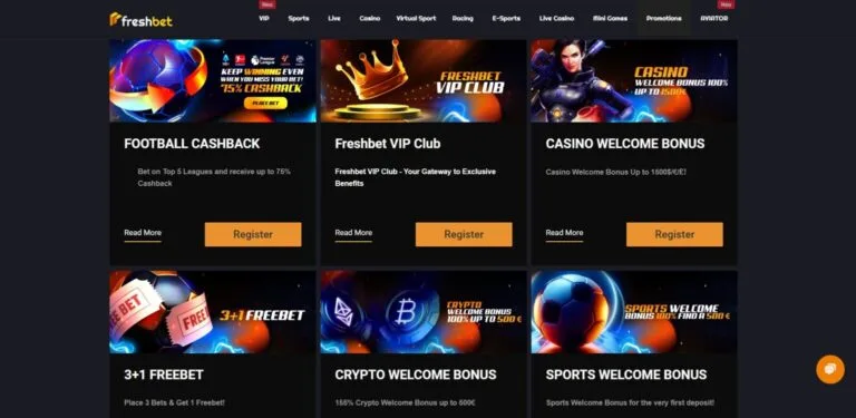 Freshbet bonuses